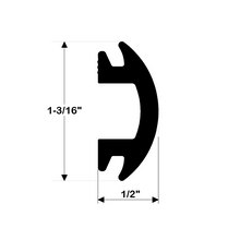 TACO 70' Flexible Black Rub Rail Insert 1-3/16" x 1/2"