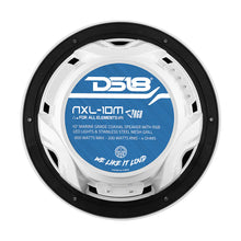 DS18 HYDRO 10" 2-Way Speakers w/Bullet Tweeter & Integrated RGB LED Lights - White