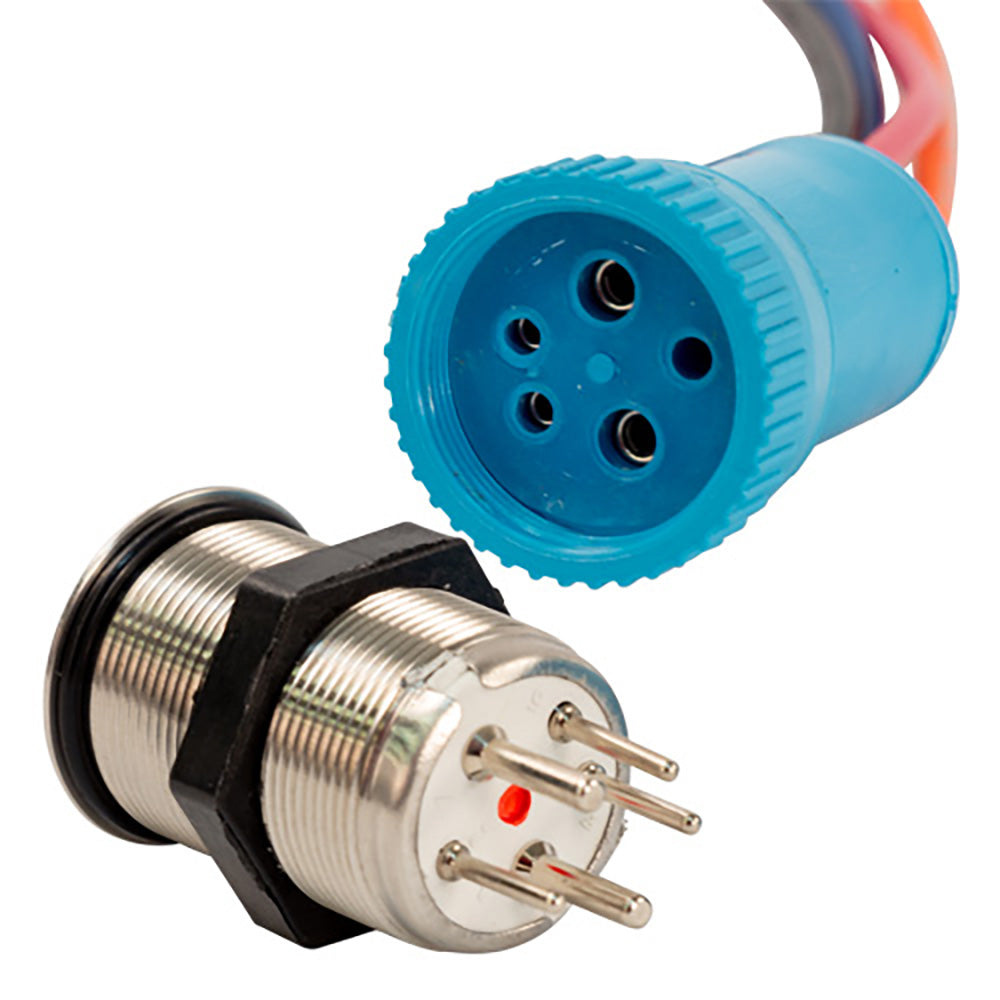 Bluewater 19mm Push Button Switch - Off/On/On Contact - Blue/Green/Red LED - 4' Lead main image 1