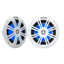 KICKER KM60 6.5" Marine Coaxial Speakers w/1/2" Tweeters - 4 OHM - White w/RGB LEDs