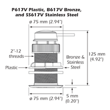 Airmar DT812PV-235-0 - DT812 235kHz, 60W, Smart™ Sensor, Plastic with Valve, NMEA 0183, 12° Tilt, DT