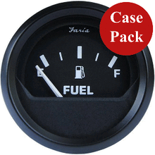 Faria Euro Black 2" Fuel Level Gauge (E-1/2-F) *Bulk Case of 24*