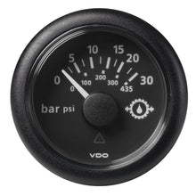Veratron 2-1/16" (52MM) ViewLine Oil Pressure Gauge - 30 Bar - 0 to 5V - Black Dial & Bezel