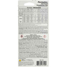 Permatex High Strength Threadlocker RED Bottle - 36ml