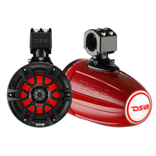 DS18 X Series HYDRO 8" Wakeboard Pod Tower Speaker w/RGB LED Light - 375W - Red