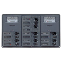 BEP AC Circuit Breaker Panel w/Analog Meters, 12SP 2DP AC230V Stainless Steel Horizonal