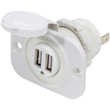 Blue Sea 12V DC Dual USB Charger Socket - White