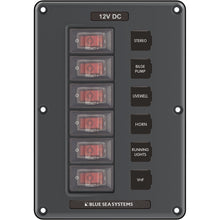 Blue Sea 4322 Circuit Breaker Switch Panel 6 Position - Gray