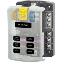 Blue Sea 5025 ST Blade Fuse Block w/Cover - 6 Circuit w/Negative Bus