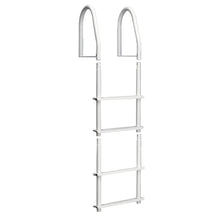 Dock Edge Fixed 4 Step Ladder Bright White Galvalume