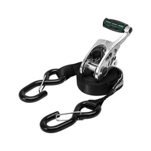 Draw-Tite Heavy Duty Ratchet Tie-Down 1" Webbing w/Grip Handle & Secure Hooks - 2-Pack