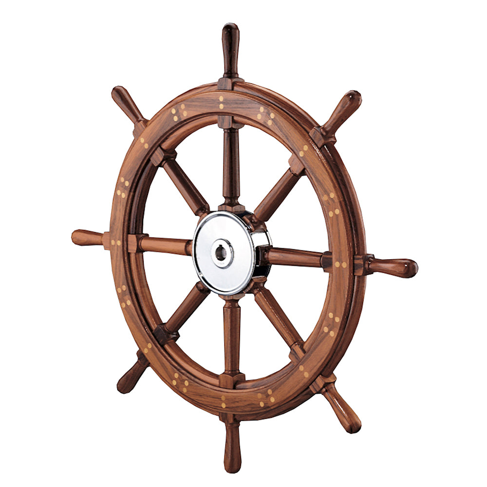 Edson 28" Classic Teak Yacht Wheel Marine Hardware Steering Wheels