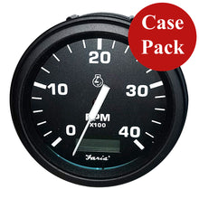 Faria 4" Heavy-Duty Tachometer w/Hourmeter (4000 RPM) Diesel (Mech Takeoff & Var Ratio Alt) - Black *Bulk Case of 12*