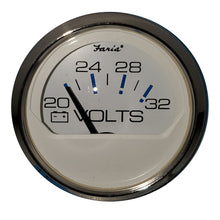 Faria Chesapeake White 2" Voltmeter (20-32 VDC) w/Stainless Steel Bezel