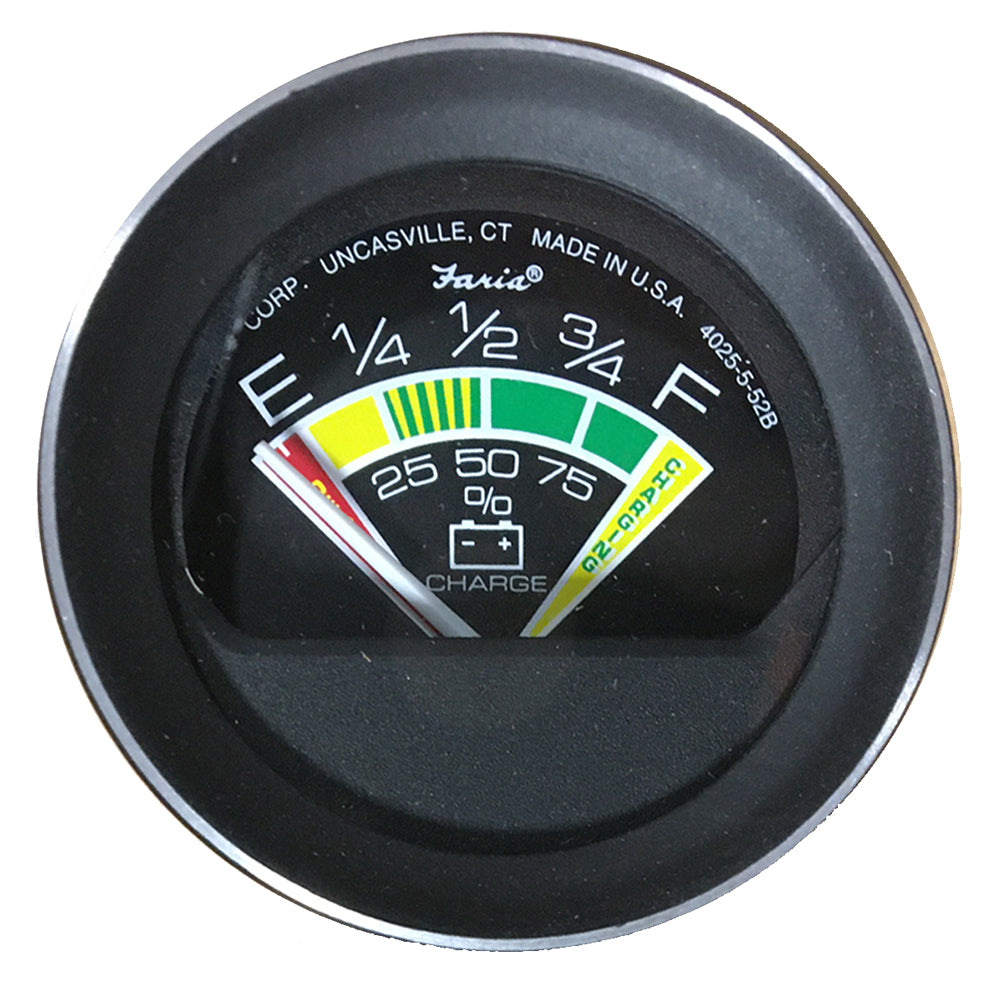 Faria Coral 2" Battery Condition Indicator Gauge Marine Navigation