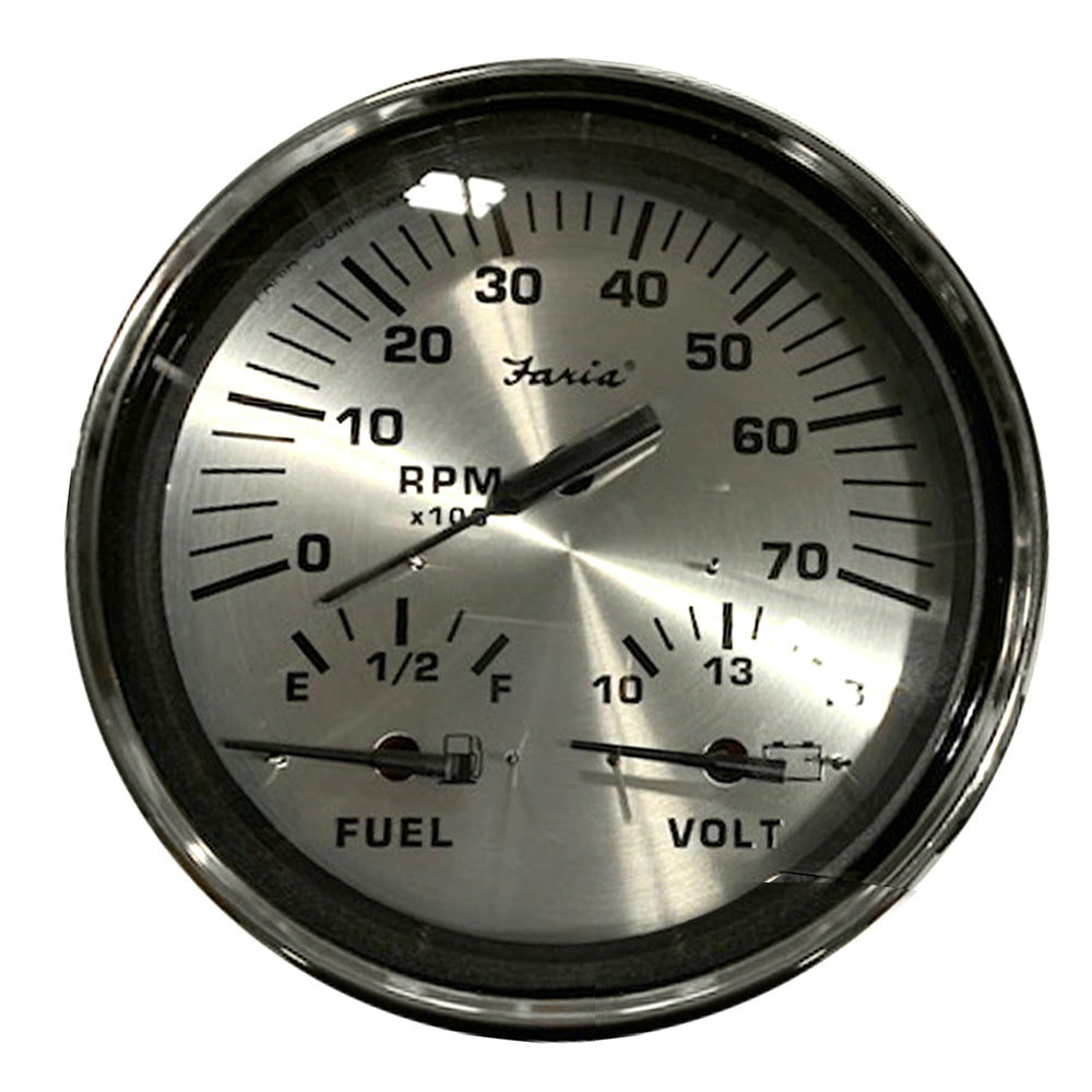 Faria Spun Silver 5" Multifunction 3in1 Combination Gauge w