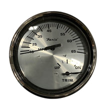 Faria Spun Silver 5" Multifunction 2-in-1 Combination Gauge w/Speed & Trim Gauge