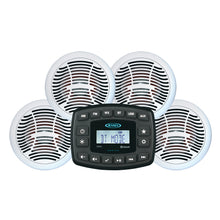 JENSEN JMS4SPKG Marine Entertainment System AM/FM Bluetooth w/4 AMS602W Speakers & Aux Input