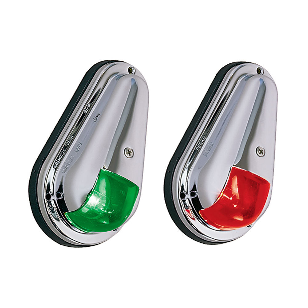 Perko 12V Vertical Mount Side Lights Chrome Plated Brass MADE IN THE USA Lighting Navigation