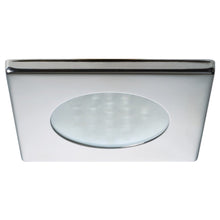 Quick Bryan C Downlight LED - 2W, IP40, Spring Mounted - Square Stainless Bezel, Round Warm White Light