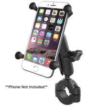 RAM Mount RAM® Torque™ 1 1/8" - 1 1/2" Diameter Handlebar/Rail Base with 1" Ball, Medium Arm and X-Grip® for Larger Phones