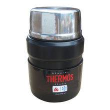 Thermos Stainless King™ Vacuum Insulated Food Jar w/Folding Spoon - 16 oz. - Stainless Steel/Matte Black