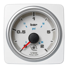 Veratron 52 MM (2-1/16") AcquaLink Boost Press Gauge 2 Bar/30 PSI - White Dial & Bezel