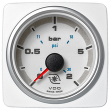 Veratron 52 MM (2-1/16") AcquaLink Boost Press Gauge 2 Bar/30 PSI - White Dial & Bezel