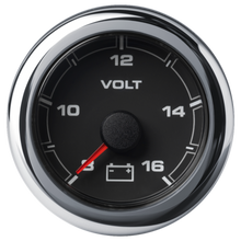 Veratron 52MM (2-1/16") OceanLink Battery Voltage Gauge - 8 to 16 V - Black Dial & Bezel