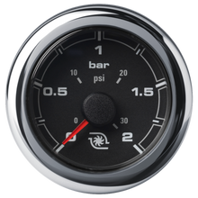 Veratron 52MM (2-1/16") OceanLink Boost Pressure Gauge - 2 Bar/30 PSI - Black Dial & Bezel