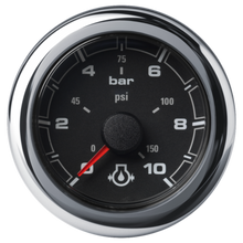 Veratron 52MM (2-1/16") OceanLink Engine Oil Pressure Gauge -10 Bar/150 PSI - Black Dial & Bezel
