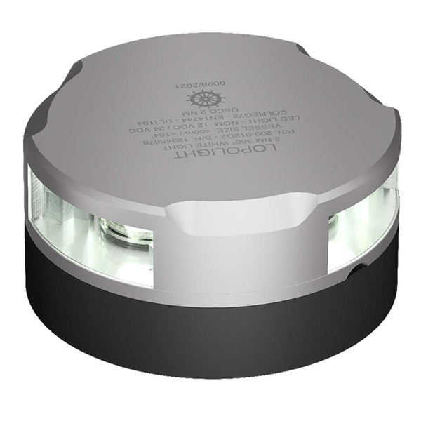 Lopolight 360° White Anchor Light - 2nm f/Vessels Up To 164'(50M) - 15M Cable - Round Housing - Horizontal Mounting