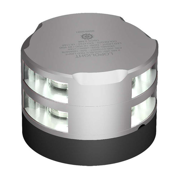 Lopolight 360° Double Stack Anchor Light - 2nm - Round Housing - 0.7M Cable