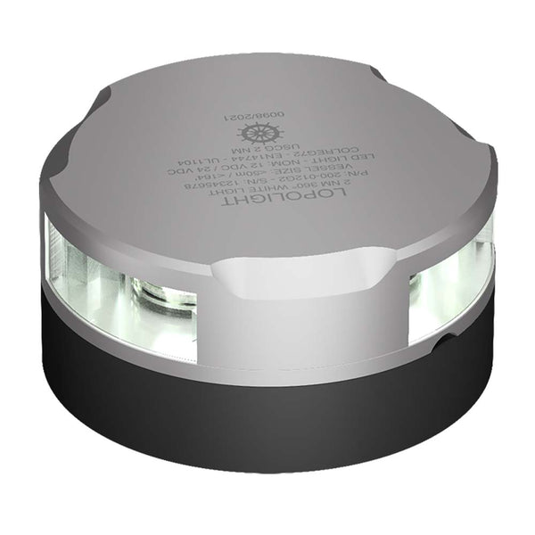 Lopolight 360° Anchor Light &amp; Strobe - 2nm - 0.7M Cable - K-Lock PE Base - White w/Silver Housing
