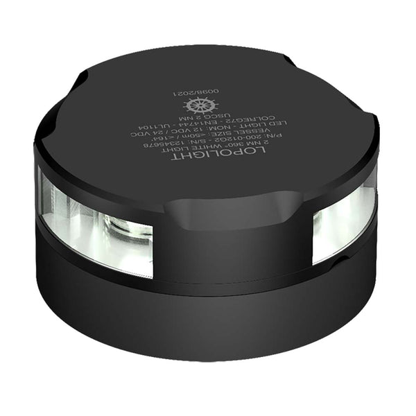 Lopolight 360° Anchor Light &amp; Strobe - 2nm - 0.7M Cable - K-Lock PE Base - White w/Black Housing