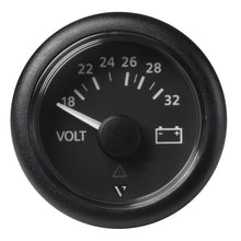 Veratron 52mm (2-1/16&quot;) Viewline Voltmeter 18-32V - Black Dial &amp; Bezel