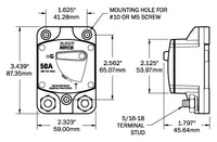 Blue Sea 7147 - 187-Series 135 Amp Circuit Breaker Surface Mount