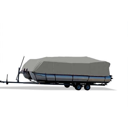 Carver Sun-DURA&reg; Styled-to-Fit Boat Cover f/20.5' Pontoons w/Bimini Top &amp; Rails - Grey