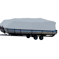 Carver Sun-DURA&reg; Styled-to-Fit Boat Cover f/22.5' Pontoons w/Bimini Top &amp; Rails - Grey