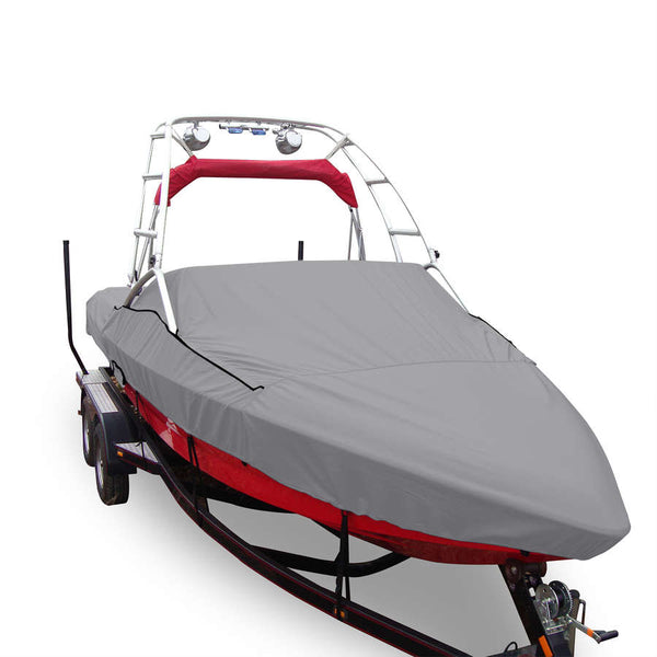 Carver Sun-DURA&reg; Specialty Boat Cover f/19.5' Sterndrive V-Hull Runabouts w/Tower - Grey