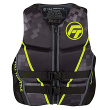 Full Throttle Men&#39;s Rapid-Dry Flex-Back Life Jacket - 2XL - Black/Green