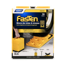 Camco FasTen Leveling Blocks w/T-Handle - 2x2 - Yellow *10-Pack