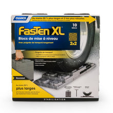 Camco FasTen Leveling Blocks XL w/T-Handle - 2x2 - Grey *10-Pack