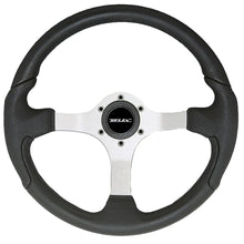 Uflex Nisida Steering Wheel 13.8&quot; - Black Polyurethane Grip w/Black Aluminum Spokes