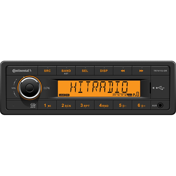 Continental Stereo w/AM/FM/BT/USB - Harness Included - 12V