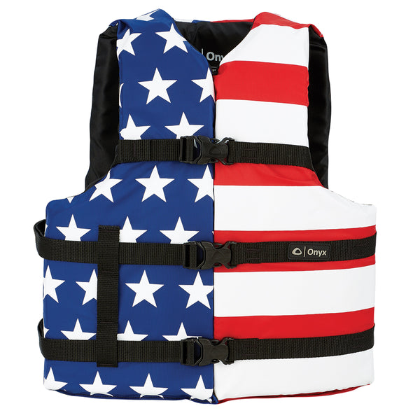 Onyx Nylon General Purpose Life Jacket - Adult Universal - Stars &amp; Stripes