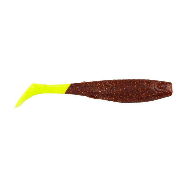 Berkley Gulp!&reg; Saltwater Paddleshad - 4" - Root Beer Gold/Chartreuse