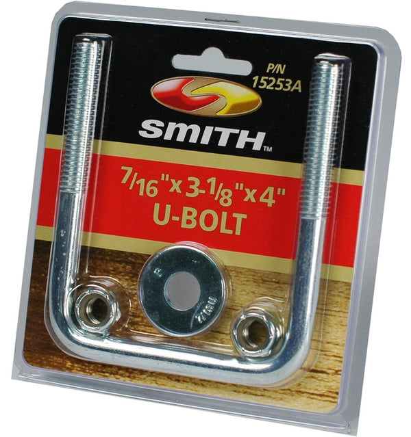 C.E. Smith Zinc U-Bolt 7/16"-14 X 3-1/8" X 4" w/Washers &amp; Nuts - Square
