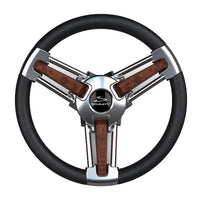 Schmitt &amp; Ongaro Burano Wheel 14" 3/4" Tapered Shaft Burl Polyurethane w/Stainless Spoke Includes Center Cap/Nut