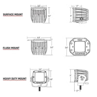 RIGID Industries D-Series Pro Flood Diffused Surface Mount Black Light - Pair